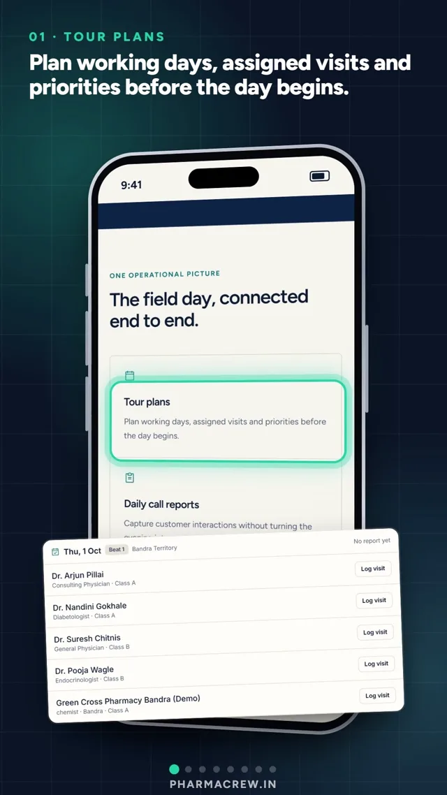 PharmaCrew plan screen