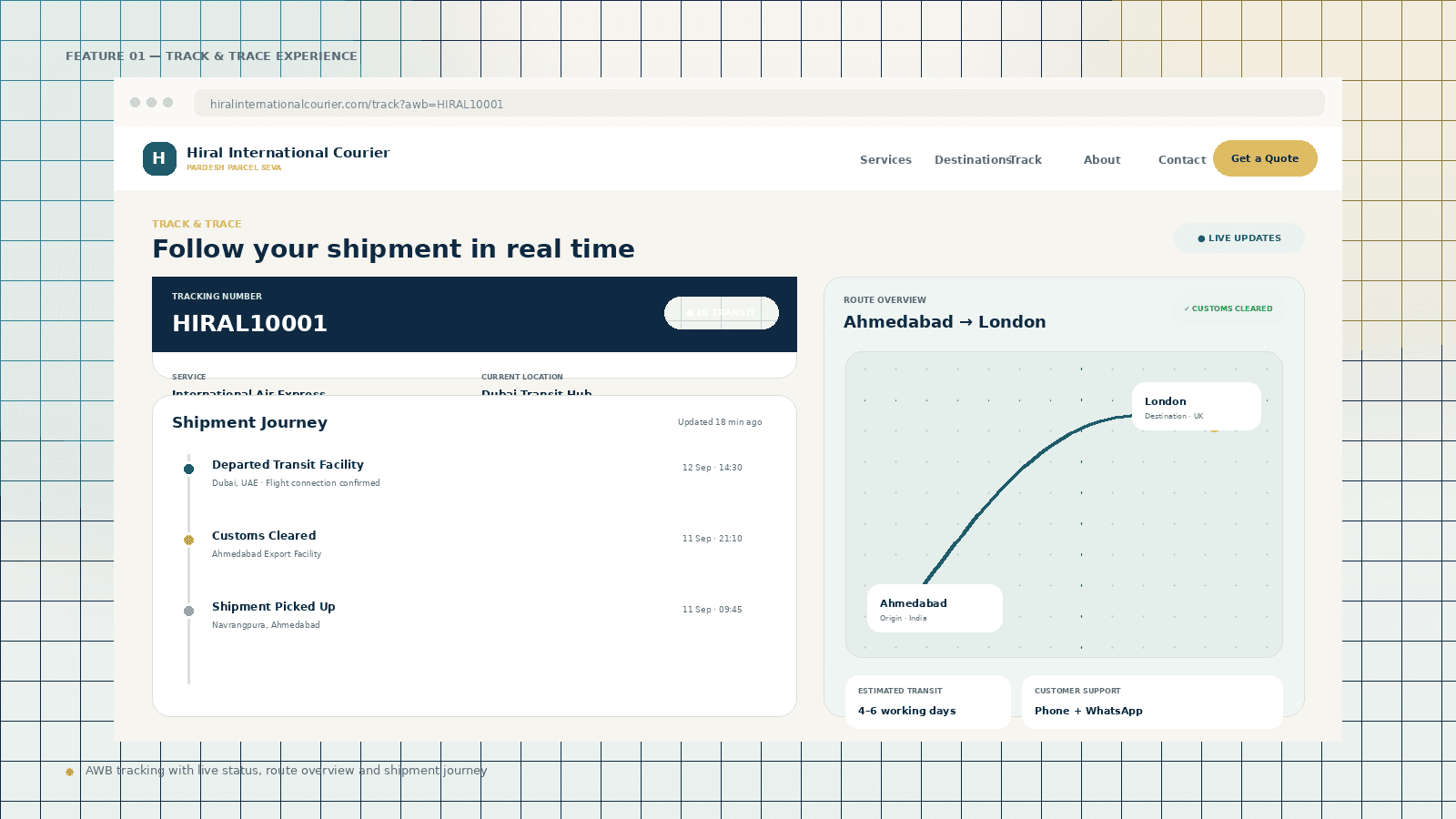 Hiral International Courier — Global Shipping & Tracking Platform — visual 1